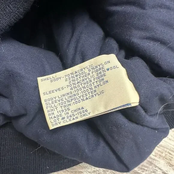 Vintage 90s Arizona Jean Company Blue Womens M Petite Wool Blend Flannel Jacket - Picture 6 of 11